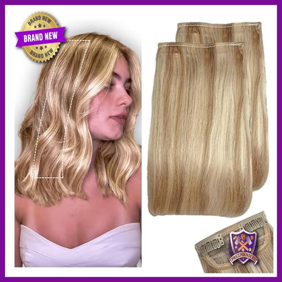 12 Inch Human Hair Clip-In Extensions, 2 Piece Set for Volume & Length main image 5